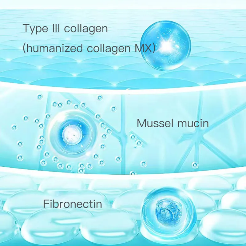 Alta calidad de etiqueta privada profesional cuidado de la piel facial usado rápido calmante piel sensible Triple colágeno loción de ácido hialurónico