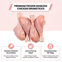 Cuisses de poulet congelées sans peau Halal en gros, cuisses de poulet IQF congelées en vrac pour l'exportation, viande de volaille maigre