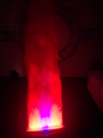 Machine à Effets de Flamme Électrique Rouge 1,8 m avec Double Souffleur pour Scène DJ, Discothèque, Fêtes, Toile de Fond en Tissu de Soie, Effet Flamme LED