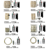 Guirlande lumineuse avec fil de cuivre à piles chambre jardin décoratif vacances noël 100 guirlande Led guirlande lumineuse