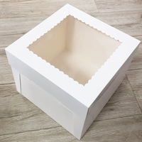 Caja para Pastel Cuadrada Portátil de Alta Gama, Fabricada con Materiales Reciclados, con Laminado Mate y Logotipo Personalizado, Disponible en 4, 6 y 8 Pulgadas