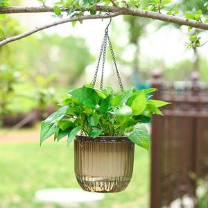 Pots de fleurs suspendus auto-arrosants pour bureau ou mur, intérieur/extérieur, avec crochets, trous de drainage, en plastique PP, <span class=keywords><strong>design</strong></span> ferme - Product Image 3