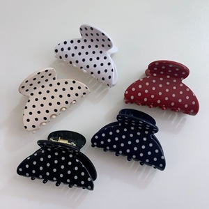 Solid Color Black White Polka Dot 6cm Acetate Hair Clip Women Elegant Half Hair Claw Girl Style Red <strong>Navy</strong> Blue Hair <strong>Accessory</strong> - Product Image 5