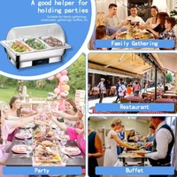 Réchauffeur de buffet électrique professionnel en acier inoxydable, style royal moderne de luxe, avec couvercle roulant, capacité 9L, 440W