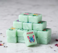 Ensemble de Mahjong de Luxe Moderne en Acrylique Perle Matcha 160 Pièces, Série Cadeau Artisanale Américaine, Motif Floral de Designer Garden Light