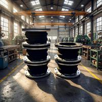 EPDM Fan Coil Type Rubber Bellows Joint DN300 PN25 Flange Type for HVAC Chilled Water System