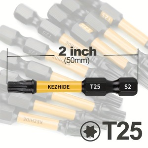 Kezhide Torx Impact <b>Bit</b> 2 Inch T25 S2 Steel Power <b>Bit</b> <b>Set</b> - Product Image 5