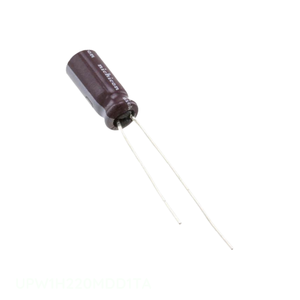 Condensateur traversant CAP ALUM 22UF 20% 50V RADIAL TH 22 uF UPW1H220MDD1TA – Distributeur agréé - Product Image 1