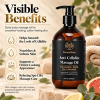 Huile de massage anti-cellulite fermentée infusée aux cellules souches de collagène, raffermissante, lissante, amincissante, huile de soin corporel sculptante pour le corps, huile de soin spa