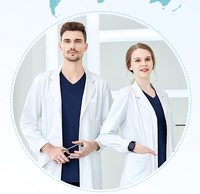 Nouvelle tendance professionnel de haute qualité hôpital médecin blouse de laboratoire vêtements de travail à manches longues et courtes laboratoire médical manteau blanc
