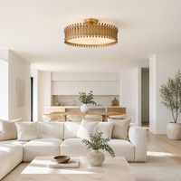 Plafonnier Jingshi Lighting Antique Gold Feather Crown, abat-jour laiteux chaud, éclairage douillet pour chambre à coucher