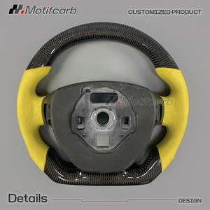 Volante de Fibra de Carbono LED Personalizado con Empuñaduras de Cuero Amarillo para Chevrolet Camaro ZL1 1LE 1SS 2SS Coupé 2016-2026 - Product Image 5