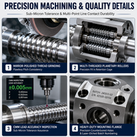 Batang Ulir Trapesium Acme Baja Tahan Karat Presisi Tinggi Khusus Tr8 Tr12 Tr16 untuk Printer 3D CNC Router