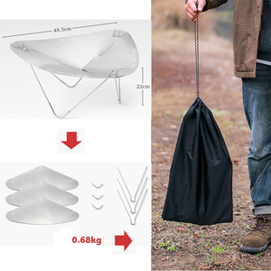 Brasero portable d'extérieur en acier pour bois, démontable pour le camping, les feux de camp, le jardin et les pique-niques - Product Image 5