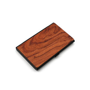 販促ギフト用 カスタムロゴ対応 ブランクミニ木製名刺ホルダー ウォレット ポータブル クルミ材名刺ケース - Product Image 6