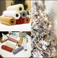 Décorations de Noël transfrontalières en stock de Chine : Accessoires modernes et simples pour sapin de Noël, attaches en maille, rubans colorés