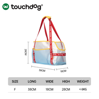 Sac de transport pour animaux de compagnie Touchdog Fashion en PVC transparent, respirant et imperméable pour petits chiens et chats, utilisation estivale en plage et en extérieur