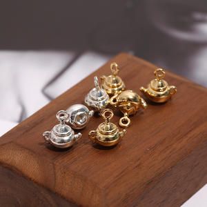 Electroplated Gold Silver Mini Chinese <b>Teapot</b> Small Pendant Jewelry Making DIY Jewelry Accessories Custom Logo 2g Wholesale - Product Image 4