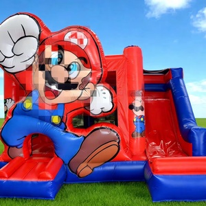 Castillo Inflable <span class=keywords><strong>Mario</strong></span> con Tobogán, <span class=keywords><strong>Casa</strong></span> de Brinco para Fiestas Infantiles, Certificado CE, Grado Comercial - Product Image 1