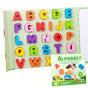 Wooden Alphabet Geometric Arithmetic Teaching Aids for Children Kids <b>Educational</b> 3D Blocks Match Puzzle <b>Book</b> Toys Boys and Girls - Product Image 1