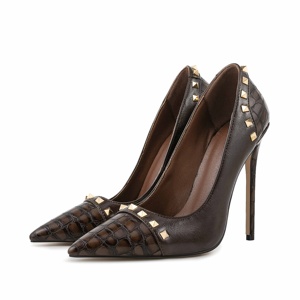 Giày cao gót nữ kiểu Âu sang trọng mũi nhọn đính đinh tán, size lớn, quyến rũ - Product Image 5