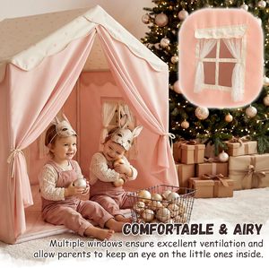 Tente de jeu d'intérieur personnalisée pour enfants, grande maison de jeu, tente de jeu pour enfants à double porte, château de rêve portable pour filles - Product Image 6
