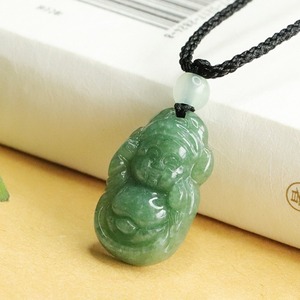 จี้หยกเขียวจีนรูปพระพุทธรูป เครื่องประดับแฟชั่นแกะสลักด้วยมือ สำหรับผู้ชายและผู้หญิง เครื่องรางนำโชค ใหม่ - Product Image 6