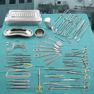 Kit de 41 instruments chirurgicaux ORL manuels certifiés CE en acier inoxydable réutilisables et stérilisables - Product Image 2