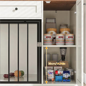 Caisse pour chiens à double porte avec <span class=keywords><strong>tiroir</strong></span> Armoire de rangement Meubles en bois pour <span class=keywords><strong>animaux</strong></span> de compagnie Petit et moyen chenil d'intérieur - Product Image 4