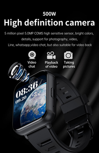 Montre connectée Q668, nouvelle version, WIFI, GPS, projection sans fil, double caméra 400*464, 4+64G, cadran personnalisé, boussole, pour Android <span class=keywords><strong>9</strong></span>, IP67 - Product Image 6