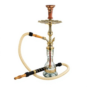 Authentic Khalil Maamoon Shika Tryon Egyptian Brass Shisha Pipe – 36 cm Mirror-Polished Hookah Set with Cairo Bell Base - Product Image 6