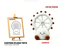 Peluche personnalisée sur le thème de la grande roue de parc d'attractions, idéale comme souvenir d'entreprise