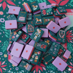 Ensemble de Mahjong Américain Série <span class=keywords><strong>Casse</strong></span>-<span class=keywords><strong>Noisette</strong></span> Luxe Woodlands, 160 Tuiles en Bois de Noël Peintes à la Main, Portable et Élégant pour le Divertissement - Product Image 5