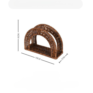 Porte-serviettes en bambou tressé style rotin, support de comptoir de cuisine pour restaurant, support de pique-nique, porte-serviettes en papier <span class=keywords><strong>fait</strong></span> <span class=keywords><strong>main</strong></span>, boîte à mouchoirs <span class=keywords><strong>lavable</strong></span> - Product Image 5