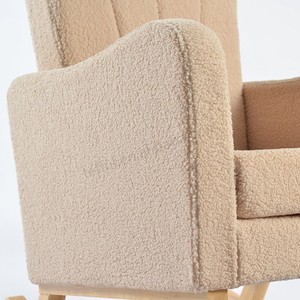 Traditional Brown Upholstered <b>Nursery</b> <b>Rocking</b> <b>Chair</b> for Breastfeeding Home Hotel Comfortable Furniture for Living Room Apartment - Product Image 6