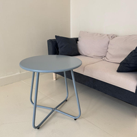 Table basse ronde en métal de style moderne et simple, en fer, pour salon, chambre, bureau, table d'appoint polyvalente et décontractée