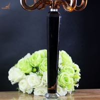 New Custom ized Design Event Hochzeit Weihnachten Tisch dekoration Preiswerte 5 Arme farbige Kristall Kerzenhalter auf dem Tisch