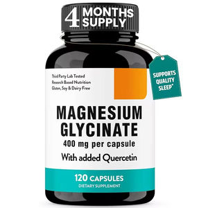 Cápsulas de Glicinato de Magnesio de Grado Alimenticio Station 120 con Vitamina E y Extracto de Aloe Vera para Adultos, Apoyo para el Sueño - Product Image 1