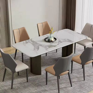 モダンラグジュアリースタイル レザーブラウンダイニングチェア 快適な背もたれ付き キッチン、ホテル、レストラン、オフィス用 - Product Image 6