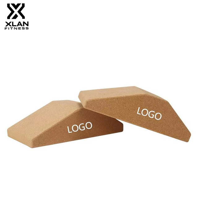 High-Density Cork Yoga Blocks, Triangular Non-Slip Wedge for Wrist Support, Squats, and Myofascial Release in Yoga and Pilates