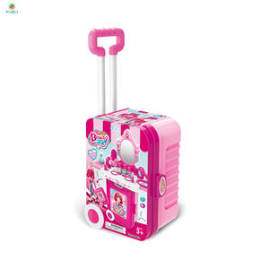 Lumière Musique Portable Faire semblant <span class=keywords><strong>de</strong></span> Jouer Maquillage Jouet <span class=keywords><strong>Maison</strong></span> pour Filles 3-en-1 Enfants Beauté Robe Table Ensemble <span class=keywords><strong>de</strong></span> Bagages Plastique Voyage Cas - Product Image 3