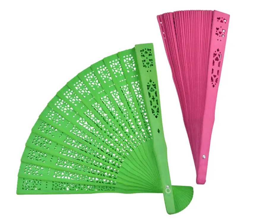 2021 Hot Selling Wholesale Personalized Wedding Favors Guests Custom Souvenir Colorful sandalwood Hand Fan