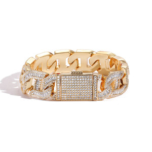 Unisex Nieuwe Sieraden 16mm Messing Miami Cuban Link <span class=keywords><strong>Box</strong></span> Sluiting Ketting Verlovingsketting Briljante Micro Insert 5A Zirkoon Charm Iced Chain - Product Image 3