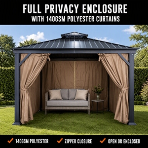 Gazebo STOCK DISPONIBLE <span class=keywords><strong>Mini</strong></span> Quantité 1 Pièce 3x3m Extérieur Double Toit Luxe <span class=keywords><strong>Bois</strong></span> Massif Gazebo Patio Jardin Villa Écran - Product Image 2