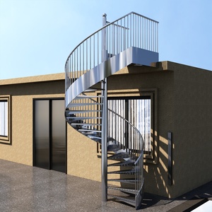 <span class=keywords><strong>Escalier</strong></span> <span class=keywords><strong>en</strong></span> <span class=keywords><strong>colimaçon</strong></span> moderne de qualité commerciale, esthétique élégante, <span class=keywords><strong>en</strong></span> acier inoxydable massif, avec garde-corps extérieur fermé et plaque latérale intégrée - Product Image 3