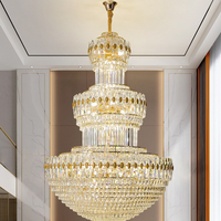 Lustres en cristal personnalisés de style européen moderne et luxueux en or pour hall d'hôtel, mariage, décoration de plafond, escalier, maison