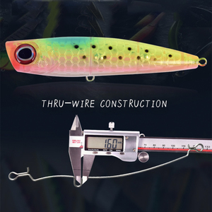 Leurre de pêche Saltwater Popper, structure interne hexagonale, yeux de poisson 3D, leurre Popper avec plumes, leurre de pêche dur flottant - Product Image 2