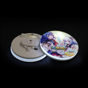 Bán hàng nóng Vòng LED nhấp nháy Acrylic Pin huy hiệu Dễ Thương nhấp nháy Pin huy hiệu ánh sáng lên nút nhựa - Product Image 1