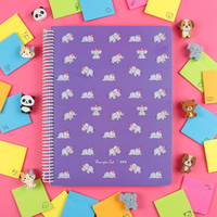 Carnet à spirale A4 personnalisé avec impression d'éléphant mignon, 100 feuilles, couverture en PU, OEM ODM, cadeau pour enfants, papeterie