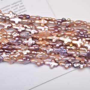 Nuevo Material de Perla Barroca en Forma de Cruz de 11*15mm, Natural, con Fuerte Brillo, Semi-Acabado, para Accesorios de Joyería DIY - Product Image 4